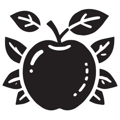 An apple black vector illustration
