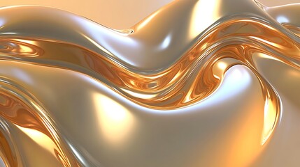 Obraz premium Abstract Golden Liquid Wave Swirls Design