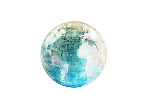 A conceptual image displaying the earth as a circuit board