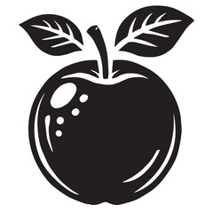 An apple black vector illustration