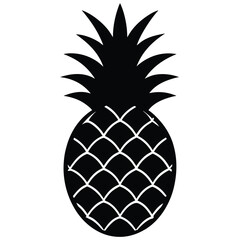 Obraz premium pineapple silhouette illustration on white background