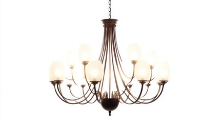 Isolated image of a modern chandelier on a clean white background, perfect for promoting home lighting.