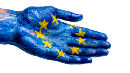 European hand display cultural expression creative environment isolated on transparent background