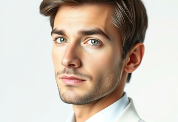 Fototapeta premium Half-length male portrait on white background