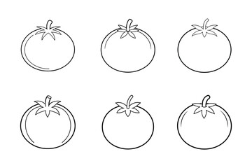Hand Drawn Tomato Symbol Vector Art Design Isolated on White Background