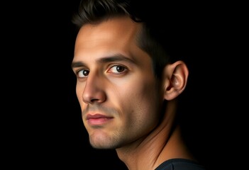 Male portrait in profile orientation