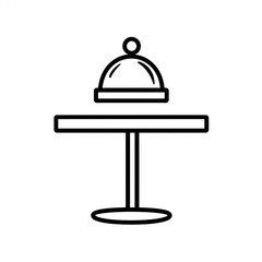 Serving platter, service icon, on stand, delivering food in formal setting