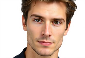 Fototapeta premium Half-length male portrait on white background