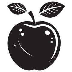 An apple black vector illustration