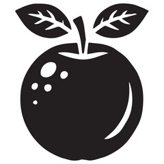 An apple black vector illustration