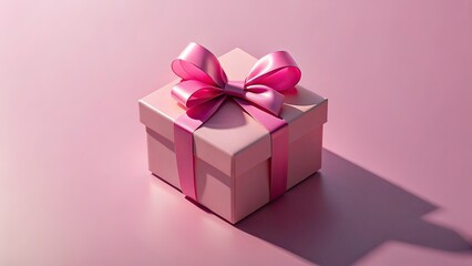 Fototapeta premium Urban Exploration: Pastel Pink Gift Box - Minimalist 3D Render