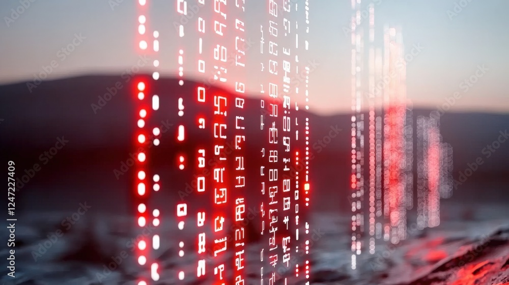 Aufkleber digital transformation event showcasing futuristic technology in urban landscape visual data represe