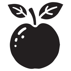 An apple black vector illustration