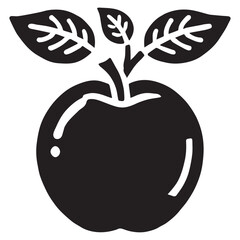 An apple black vector illustration