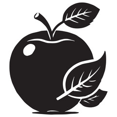 An apple black vector illustration