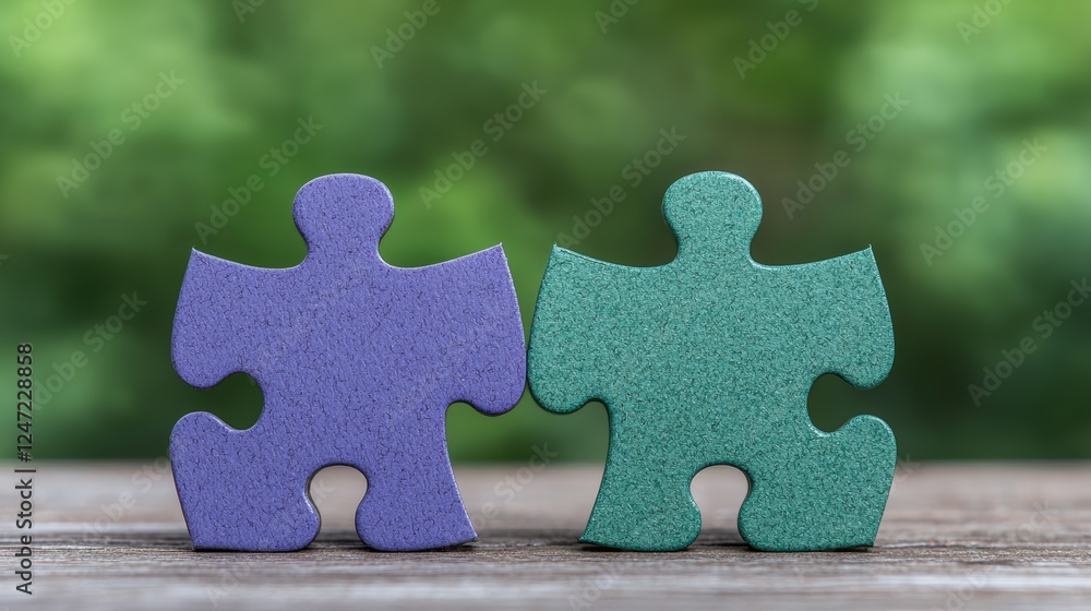 Poster symbolic representation of esg integration using puzzle pieces in nature setting