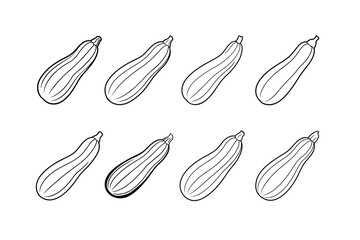 Zucchini Fruit Icon Silhouette Vector Illustration Black and White