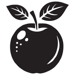 An apple black vector illustration