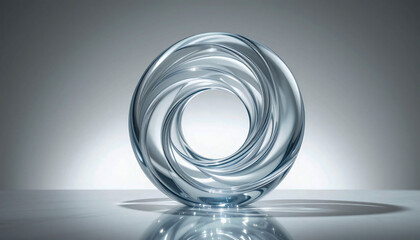 Elegant Glass Sculpture with Fluid Design