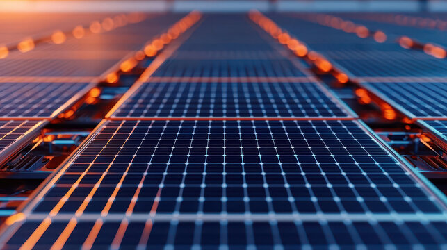 close up view of solar panels capturing sunlight for renewable energy