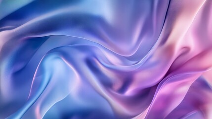 Fototapeta premium A blue and purple fabric abstract background with a wave pattern. The fabric is very soft and has a smooth texture