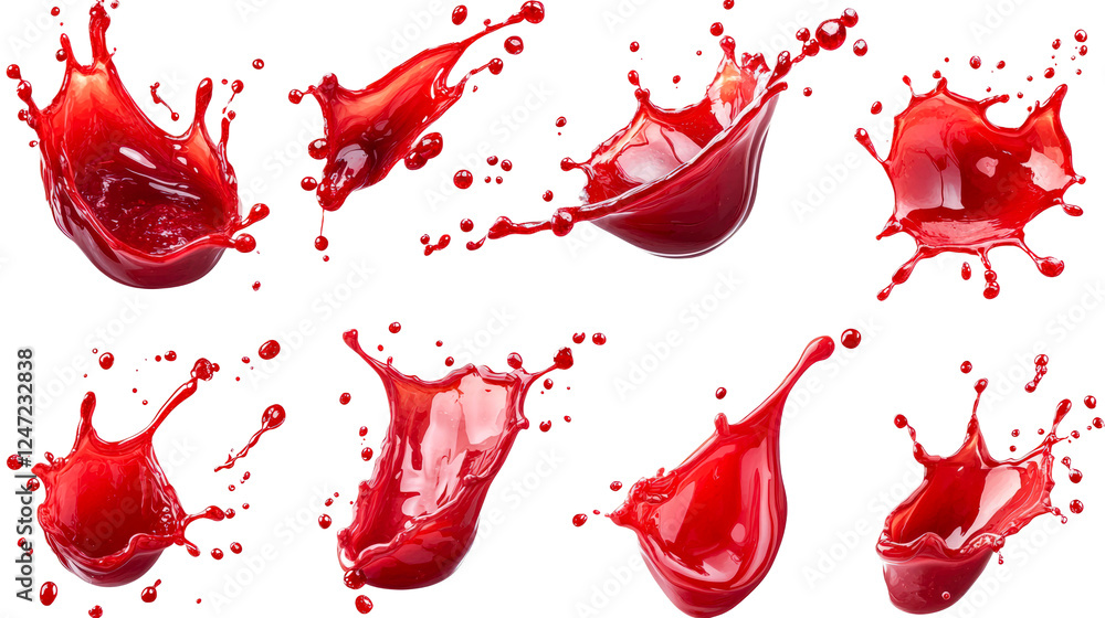 Poster dynamic red splash action studio creative isolated on transparent background