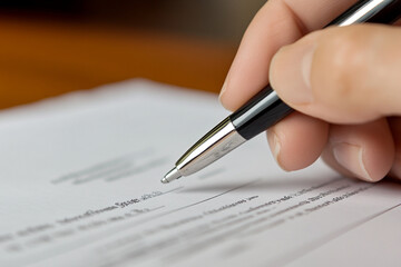 Signing a contract for financial services