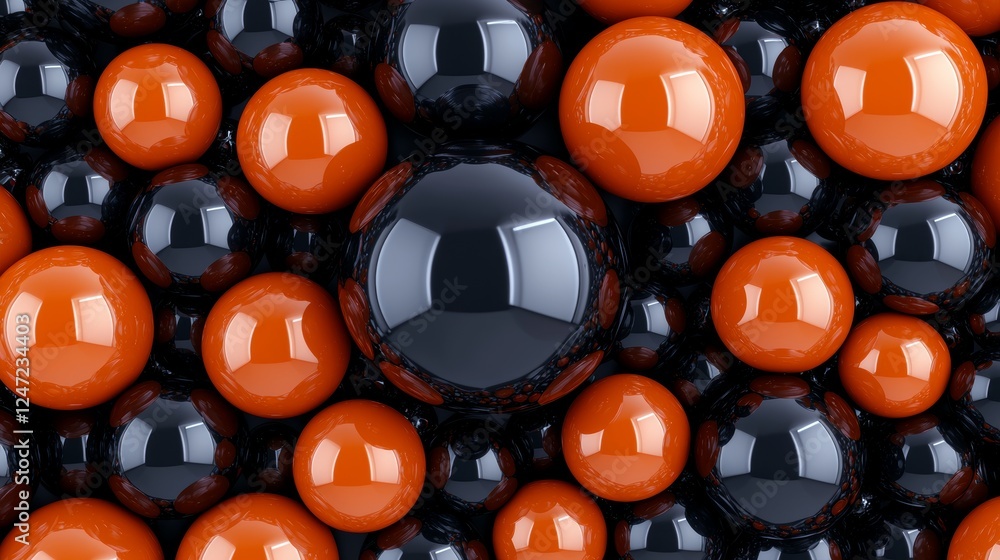 Poster vibrant 3d gradient spheres with glossy finish hovering in space