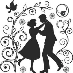 Happy Valentine's day silhouette