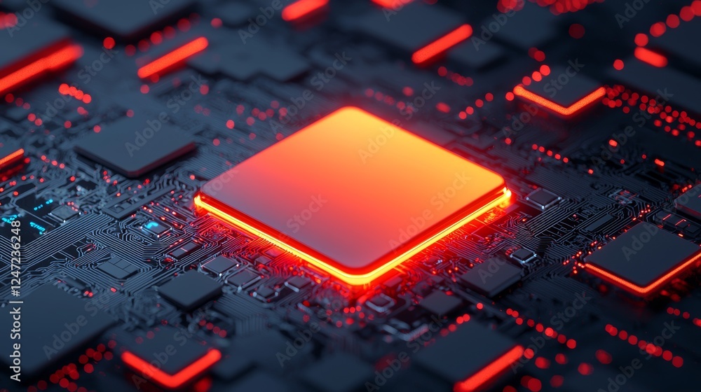 Aufkleber glowing security shield art within technological circuitry background