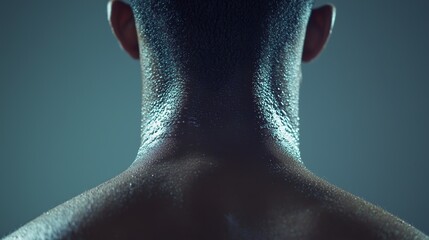 Individual with Eczema on Back, Showcasing Skin Diversities and Health Awareness