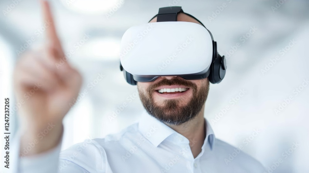 Poster engineer using augmented reality technology to simulate innovative designs