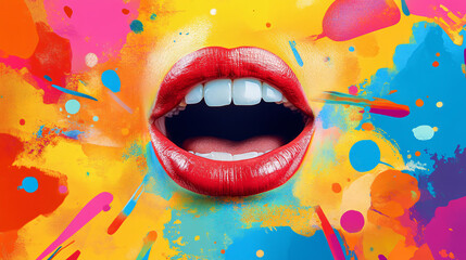 A composite artwork showcasing an image of a girl using a laptop to interact with an AI robot in a creative background.