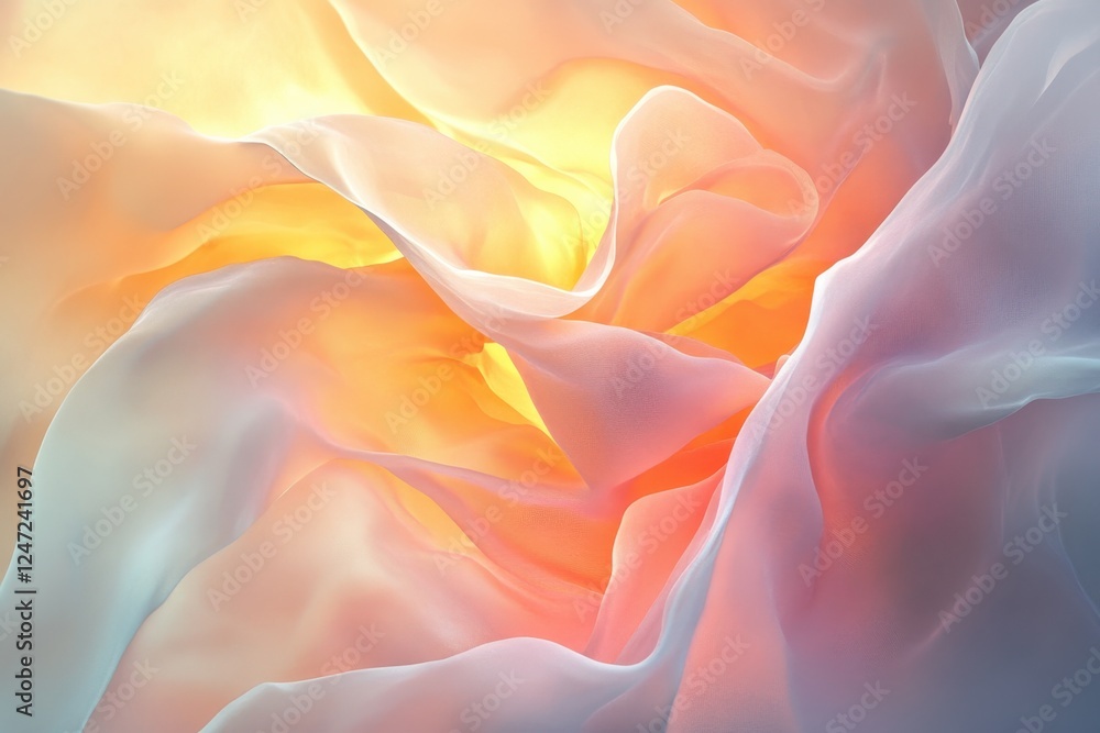 Poster soft colors merge in swirling patterns of light and texture during a tranquil moment