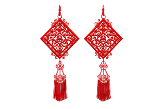 Chinese decorative ornaments home traditional culture isolated on transparent background