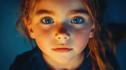 Child's face transformed in real-time by deepfake app highlighting ethical AI concerns in digital awareness campaign