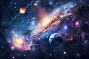 Background of galaxy and stars	