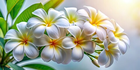 Obraz premium White Frangipani Flower Architectural Photography, Elegant Floral Still Life, Modern Design