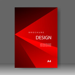 Book cover red arrow modern design. Annual report. Brochure template, catalog. Simple Flyer promotion. magazine. Vector illustration
