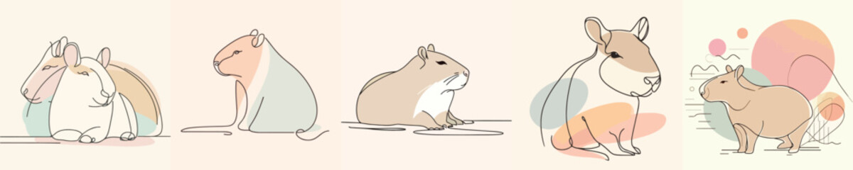 set vector capybara