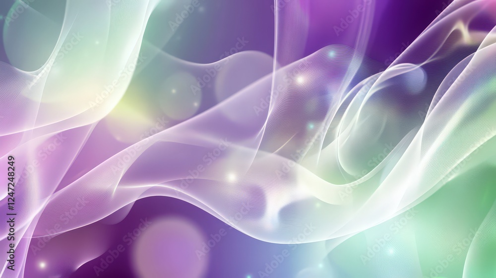 Poster ethereal waves: abstract background with flowing lines and soft colors