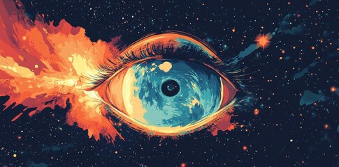 Fototapeta premium Cosmic Eye Gazing Into Stellar Nebulae