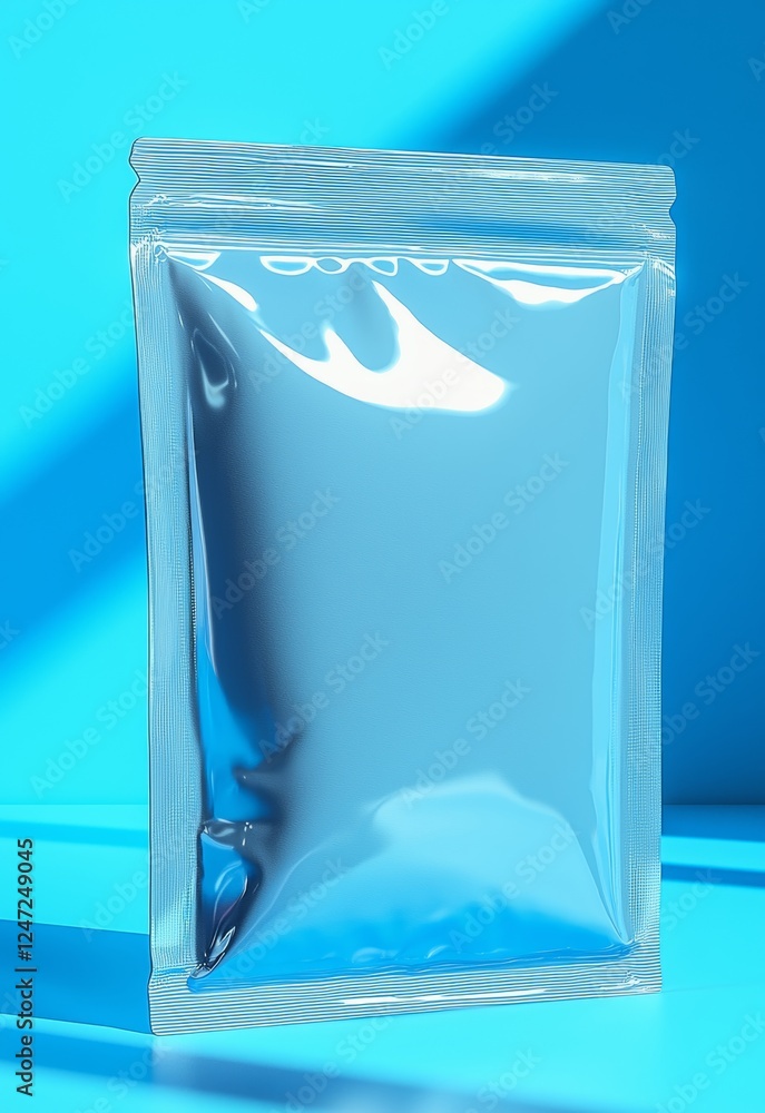 Poster clear packaging mockup with smooth texture and vibrant background for design projects