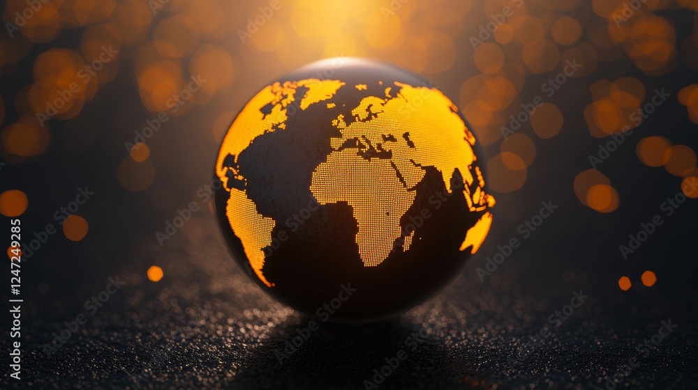 Aufkleber illuminated globe with fluid arrows slicing through the surrounding atmosphere