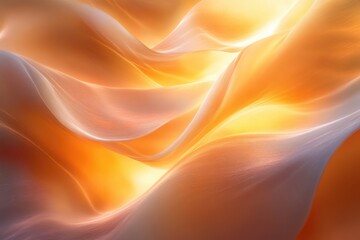 Obraz premium Beautiful golden waves of fabric gracefully flowing in soft light