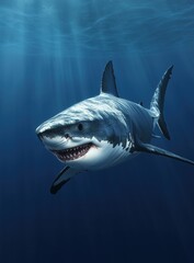 Obraz premium shark swims underwater
