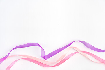 purple magenta pink ribbon isolated cut out white valentine romantic background empty space