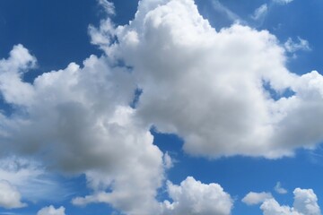 Beautiful cloudscape in blue sky, natural clouds background