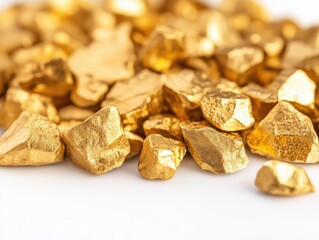 Obraz premium gold ore on white surface