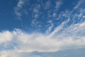 Beautiful cloudscape in blue sky, natural background